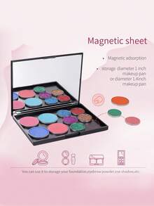 Palet Makeup Magnetik KOSONG dengan Cermin (Periksa Ukuran Sebelum Membeli), Organizer Kosmetik Perjalanan DIY untuk Eyeshadow & Bedak (Stiker Logam Diperlukan untuk Wadah Non-Magnetik) - MultiWarna - View 5