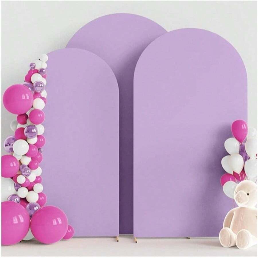 Latar Belakang Lengkung Ungu Muda, 5ft, 6ft, 6.6ft, 7.2ft Penutup Lengkung Pernikahan 2pcs Kain Spandex Latar Belakang Lengkung Kubah Kain Cocok Untuk Pesta Ulang Tahun Dekorasi Bingkai Lengkung Pernikahan (Bingkai Lengkung Tidak Termasuk, Hanya Latar Belakang Kain)
