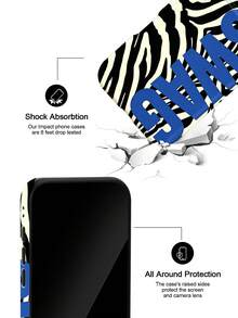 Koolife Zebra Stripe Phone Case Made Of TPU Material, Smooth And Hard Surface, Scratch-Resistant, Wear-Resistant, And Shock-Absorbing. This Product Is An Excellent Gift Choice, Suitable Compatible With Iphone 11, 12, 13, 14, 15, 16, 17/18 Series Models (Including Pro And Pro Max Versions). - Black and White - View 3