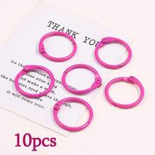 5pcs/10pcs/20pcs Rose Red Metal Loose Leaf Rings, Open Round Rings Hardware Accessories, Suitable For Notebook Binding, File Organization, Keychain, Bag Decoration And Handmade DIY Accessories - Book Clasp - View 12