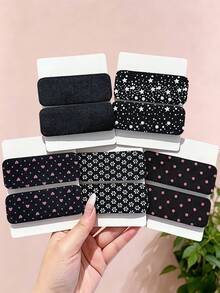 1/3/6pcs/Set Short Simple Printed Hook & Loop Hair Accessories, Sweet Hair Clips - Suitable For Girls And Women, Perfect For Daily Wear, Vacation, Date, Back To School, Party - Multicolor - View 4