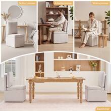 Multifunctional Dining Chair Grey Chenille - 灰色 - 查看 7