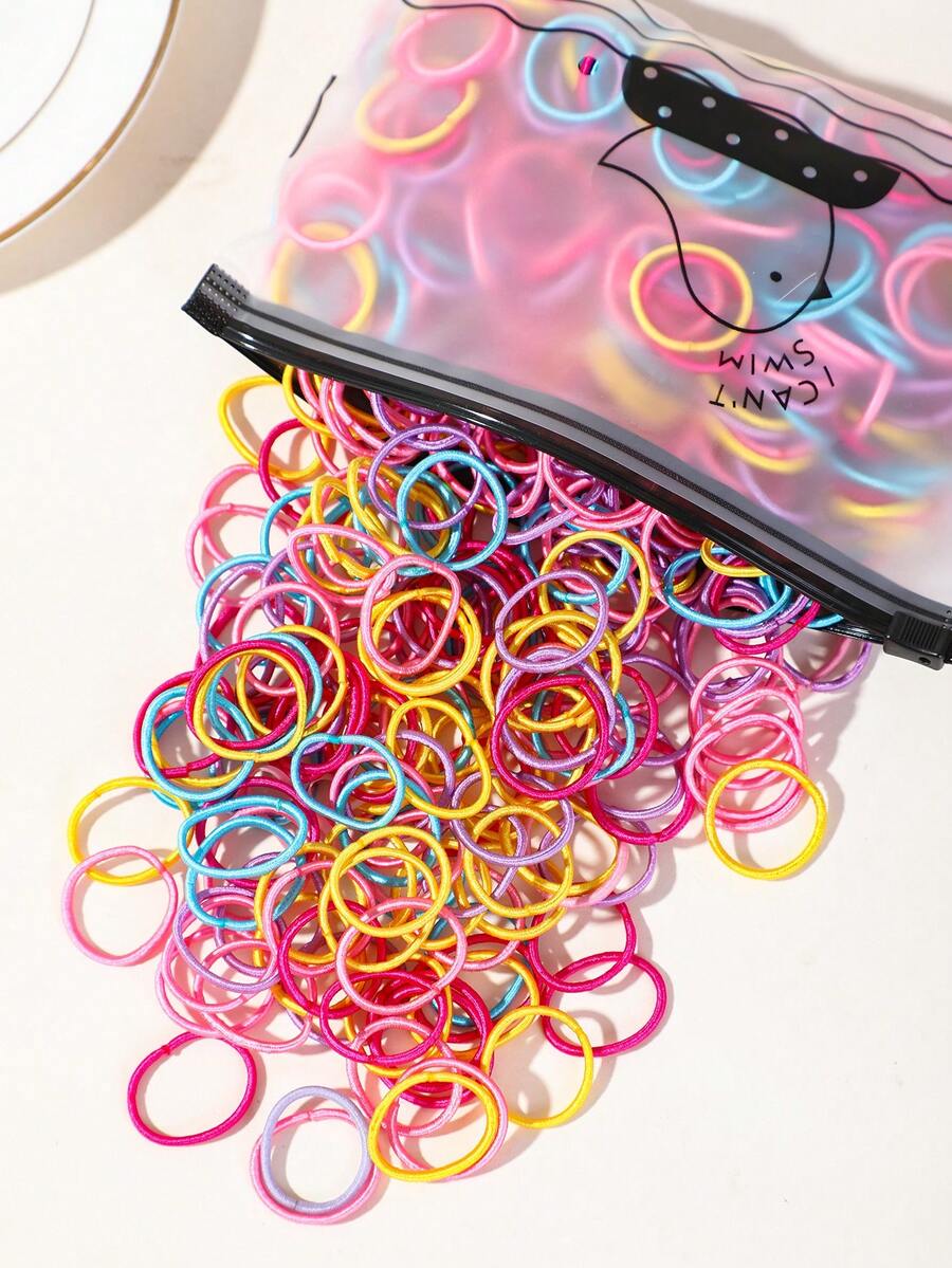 500/200/100/50/20pcs Girls Children Simple Hair Ties Non-Damaging Hair ...