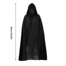 Adult Halloween Grim Reaper Costume Set, Black Hooded Cloak, Party Masquerade Role Play Decoration Props Set - Multicolor - View 13