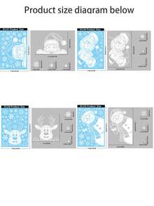 3 Designs Christmas Window Clings, Santa Claus Reindeer Snowman Snowflake Static Removable Window Stickers Decals For Xmas Party Home Glass Decor - View 6