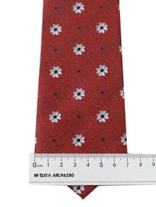 ZLQ&GOU 1 Buah Dasi Pria Motif Bunga, Dasi Jacquard Merah 7cm, Cocok untuk Pernikahan, Pesta, dan Liburan - Merah - View 5