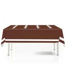 Football Themed Party Tablecloth, American Football Field Print Waterproof Table Mat, Oil-Resistant Easy To Wipe, Fan Gathering Decor Prop, Game Watching Party, Birthday Banquet, Tabletop Decoration Party Setup Tablecloth, Dining Table Center Decor Tablecloth - Multiple Styles - View 10