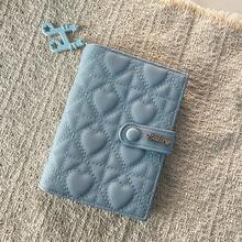 Quilted Heart-Shaped Passport Wallet With Musical Note Charm, Multi-Card Slots Travel Bag For Women - Multicolor - View 8