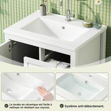 Wall Mounted Vanity Unit White 62x47x90cm - 白色 - 查看 2