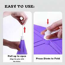 1pc Purple Foldable Insect/Mosquito Food Cover - Detachable Washable Mesh Vegetable Table Tent, Suitable For Camping/Restaurant, Outdoor Portable, Kitchen Gadget, Outdoor Gift For Friends - Multi-color 1 - View 3