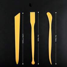 Ceramic Pottery Trimming, Shaping & Repair Tools And Asymmetrical Clay Stamp Tools, 2 Different Shaped Plastic Trimming Scrapers, Each Tool Can Correct 6 Different Thicknesses - Khaki - View 8