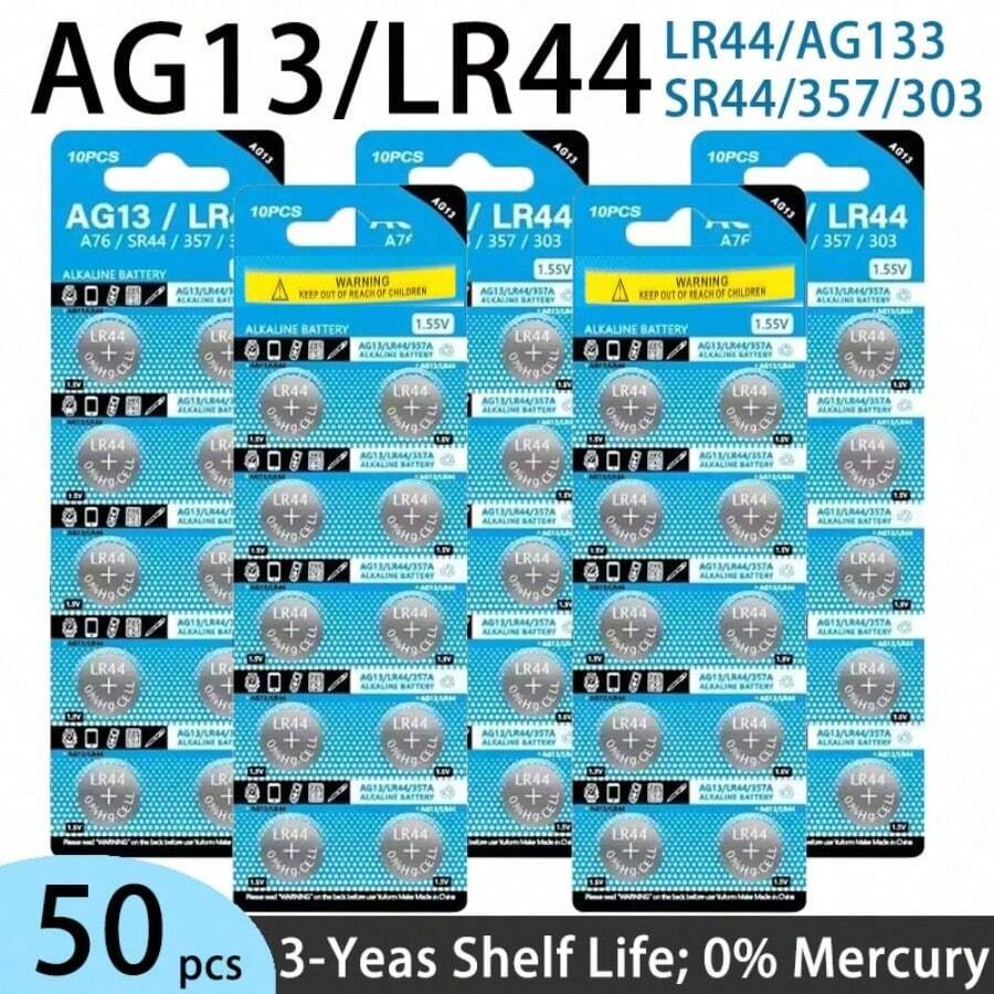 LR44 AG13 1.5V Alkaline Button Coin Battery 165mAh, Replacement Cell For Watch Toys And Small Electronic Gadgets - AG13 LR44 - View 1