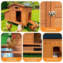 Raised Coop With Wooden Nesting Box, Protects Chickens From Predators And Is Easy To Clean - Gold - View 4