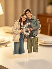 1/5/10pcs Personalized Character Photo Cake Toppers - Customizable Photo + Character Design, Personalized Cake Decoration, Easy To Place On Cake - Suitable For Birthday, Family Gathering, Holiday Cake - Perfect For Home, DIY Party Enthusiasts, Event Planners - Cake Decoration, Personalized Holiday Cake Toppers - Multicolor - View 2
