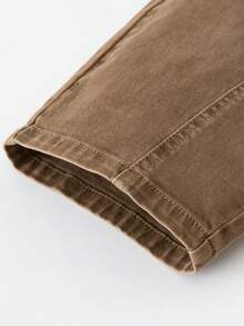 mini bala Boys & Girls Fade‑Resistant Denim Long Pants, 2026 Fall New In - Brown Tone - View 8