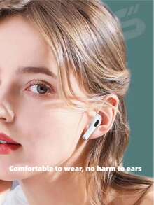 True Wireless Bluetooth Earbuds - Compatible With Apple And Android, Built-In Microphone, Sweat-Resistant, Up To 24 Hours Battery Life - White, Earbuds > Wireless, Airbud's, Earbuds, Earbuds - White - View 6