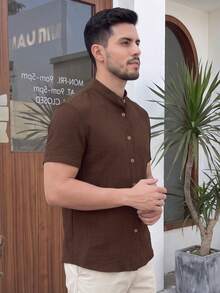 Men Shirts - Brown - View 3