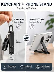Portable Foldable Phone Stand, Mini Keychain Phone Holder With Spring Clip, Compact Travel Support Stand, Compatible With All Smartphones Under 20.32cm, Ideal Office Accessory, Travel Accessory, Perfect Birthday Gift For Friends And Family, College Essential - Multicolor - View 6