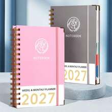2027 January-December Planner, King Of Forest Hardcover Deluxe Magazine, 400 Pages Daily/Weekly/Monthly Layout, Self-Discipline Habit Tracking Notebook, Goal Setting And Time Management Portable Organizer, Student School Office Supplies Academic Agenda Organizer, Multi-Functional Monthly Calendar For Student Office And Business Use - Rectangle - View 3