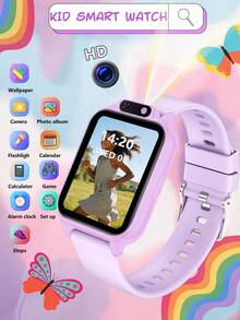 2026 Smart Watch For Teens, 300mAh Battery, 18 Built-In Educational Games, Touch Screen, USB Interface, Camera, Pedometer, Calendar And Alarm Clock - Multi-Color Silicone Strap, Sports Design, Suitable For 6-12 Years Old Children, Perfect Gift For Halloween And Christmas, Fun Learning Tool, Fashionable Teen Watch, Comfortable To Wear, Interactive Device, Specially Designed For Teens - 彩色 - 查看 18