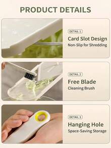 Multifunctional Handheld Slicer, Stainless Steel V-Shaped Blade, Comfortable Grip, Easy To Clean, Kitchen Salad Preparation Tool, No Power Needed To Slice Cabbage - Multicolor - View 7