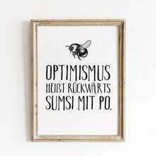 1pc Frameless Vintage Bee German Quote Wall Art Dorm Gift - Multi-color - View 2