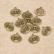 20件 20x17mm 音符手工吊墜 銅色鍍銀 DIY 珠寶製作配件，適用於手鍊項鍊 - 音符 - 查看 4