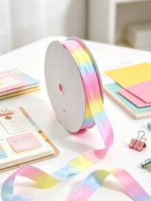 10 Yards/Roll Rainbow Gradient Single-Sided Velvet Ribbon, Suitable For Floral Packaging, Gift Box Decoration And Bow Making, Christmas, Halloween - Multicolor - View 11