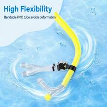 Adult Front-Mounted Swim Training Snorkel, PVC Tube Body With Silicone Mouthpiece, Freestyle Practice Snorkeling Breathing Gear With Adjustable Head Strap - Multicolor - View 2