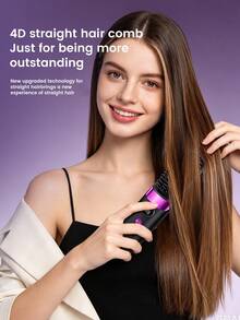 1800mAh USB Rechargeable Wireless Hair Straightening Brush, Portable Travel Electric Straightener Brush With Anti-Scald Quick Heat - Multicolor - View 7