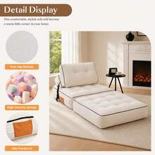 Bean Bags - White + Corduroy + Foam - View 11