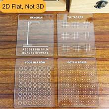 4pcs Reusable Travel Board Game Set, Detachable Travel Game, Car Game, Reusable Game, With Vocabulary Scoring Tic Tac Toe Travel Game - Portable Game Board 10.01x10.01cm, Suitable For Travel, Classroom, Home Education, Party - Erasable Surface, - LXQ-0002 - View 5