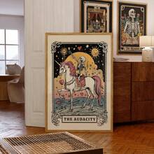 1pc Frameless Gothic Tarot Skull Wall Art Dorm Gift - Frameless - View 1