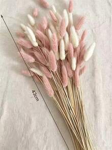 60/120/240pcs Set, Bohemian Style Artificial Flower Bouquet With Colorful Rabbit Tail Grass, Suitable For Home Decor, Wedding Floral Arrangement, Office Space, Cafe Soft Furnishing, Also An Excellent Gift For Valentine's Day And Mother's Day - White Pink - View 7