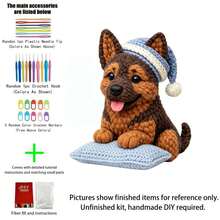 1pc Sleeping Giraffe/German Shepherd Crochet Kit (Materials Only. Simple Hand Crocheting Needed). Beginner-Friendly DIY Kit With Step-By-Step Guides & English Manual. Lovely Design For Home Decoration, Ideal Creative Gift For Birthdays & Festivals. - DIY Crochet Kit - View 3