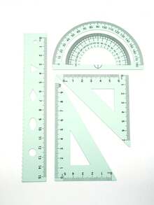 4pcs/Set Multifunctional Geometric Ruler Set Protractor Triangle Ruler Straight Ruler ,Specialized Rulers For Measuring And Drafting, An Ideal Choice For Schools, Offices, And Woodworking. Multi-Functional, Resistant To Bending, With Clear Markings - A - View 7
