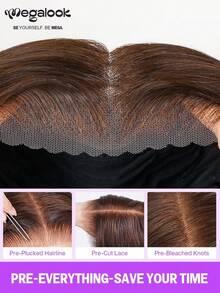 MEGALOOK Dark Brown Body Wave 13x6 Lace Front Wigs 30 Inch Transparent Lace 100% Human Hair Glueless Pre-Bleached Knots Pre-Plucked Hairline With Drawstring Beginner Friendly Wig For Women - S4 - View 7