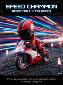 Motorcycle Action Figure With Transformable Helmet, Rider Model With Movable Joints, Simulated Racing Driver Doll, Alloy Transformable Helmet Figure, Collectible Doll For Home Bedroom Office Desktop Decoration, Ideal Creative Gift For Christmas, Halloween, Birthday And Holidays - Multicolor - View 10