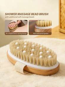 1pc Soft Bristle Body Brush With Massage Nubs, Exfoliating Body Brush For Dry Skin - Multicolor - View 9