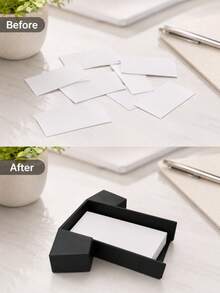 1/3/5pcs Geometric Clothing-Shaped Business Card Holder, Black Desktop Business Card Storage Tray, Suitable For Office Desk, Reception Desk, Clothing Factory, Conference Room And Home Office Area Business Card Display Rack, Convenient Access Business Card Storage Supplies, Stable And Wide Base, Modern Style Desktop And Drawer Organizer Accessories - Multicolor - View 5