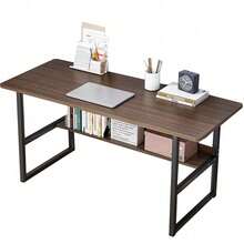 Computer Desk, Office Desk, 80*40*72 Cm, Modern Style, For Study, Bedroom, Living Room, Wood/Rustic Brown - Brown - View 7