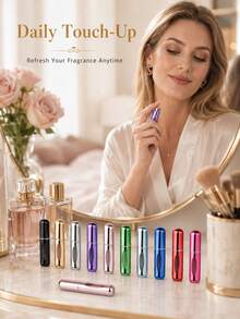 1pc Reusable Mini Perfume Spray Refill Bottle, Empty Liquid Container, Travel Essential, Multiple Colors, Back To School - View 6