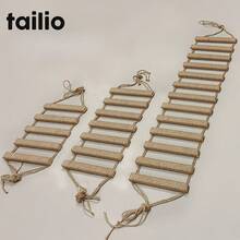 Exquisite Wall-Mounted Wooden Cat Climbing Ladder, Durable Sisal Scratching Rope, Space-Saving Indoor Cat Bridge Furniture, Reliable Pet Activity Structure, 3 Sizes Available: 50cm, 150cm, 200cm, Sturdy Home Kitten Toy Supplies - Ginger - View 4