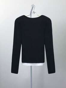 Women's American Unique Zipper Design Jacket, Korean Style Hot Girl Slimming 2 In 1 Top, Autumn - Black - View 10