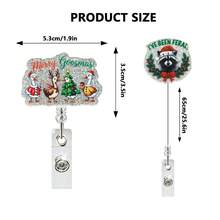 1pc Christmas Retractable Rotating Badge Reel Holder - Multicolor - View 2