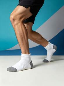 1/5/10/20 Pairs Men's Short Socks, Mesh Breathable Comfortable Sports Socks, Anti-Slip Heel, Casual Home Socks - Multicolor - View 3