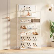 1PC 4-Tier Shoe & Hat Rack With Coat Hooks, Multifunctional Storage Organizer For Bedroom, Entryway, Space-Saving, Easy Assembly, Durable - Multicolor - View 4