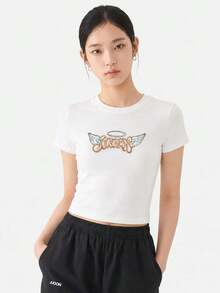 Jordan Women's AS W J SS TMID GFX TEE HL Short Sleeve Knit Collarless T-Shirt TIM7149-100 - White - View 2