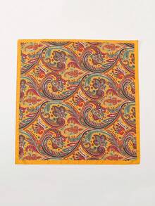 1pc Bohemian Paisley Pattern Silk Scarf, Size 27.5 Inches X 27.5 Inches, Fashion Design, Suitable For Daily Wear. - S40560-yellow - View 2