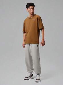 Jordan Men's AS BRK S AIR 85 SS Crew Short Sleeve T-Shirt Knit Collarless Short TIO0028-281 - Mocha Brown - View 6